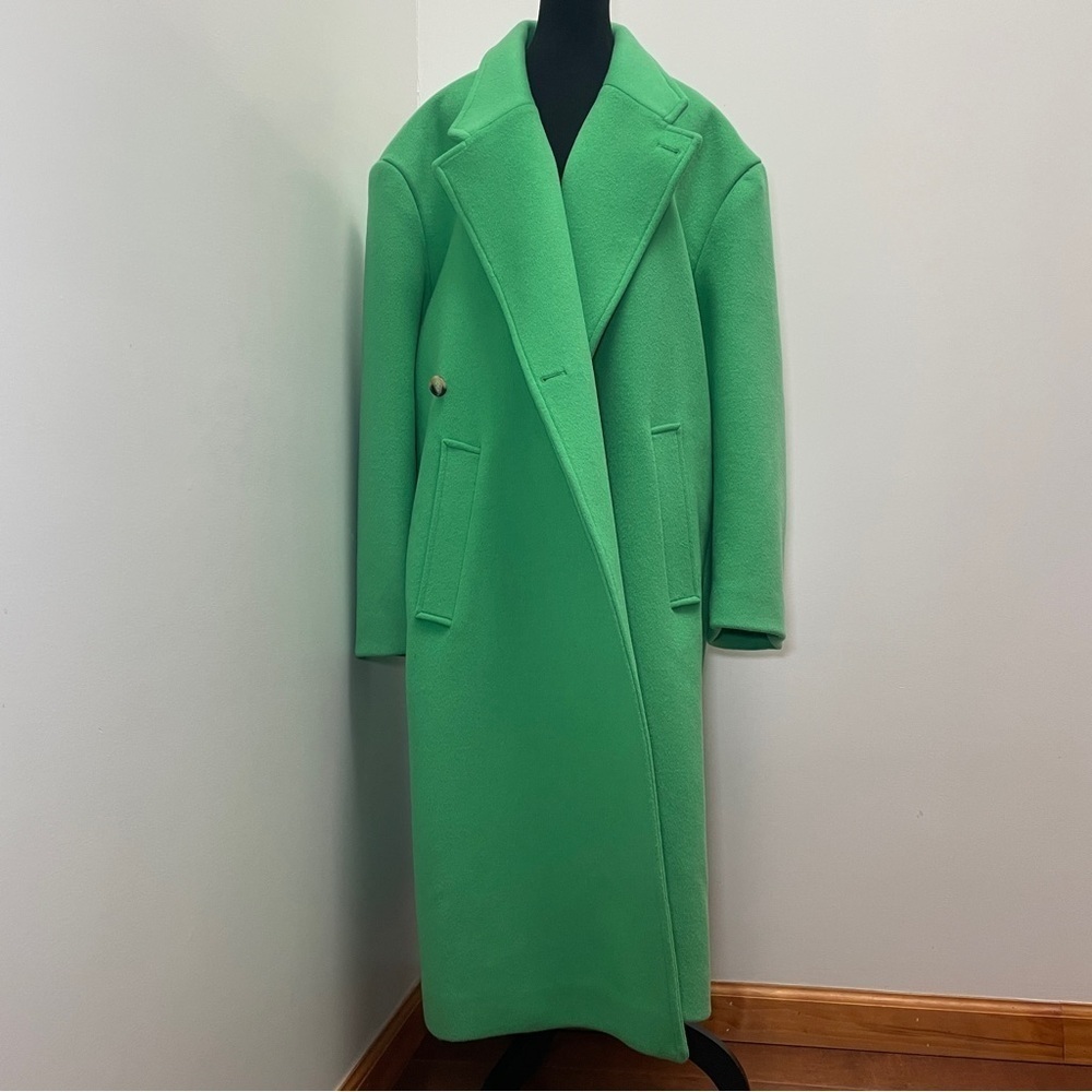 Blanca- The Adeline Coat Green Size Large Oversized Wool Winter Staple Fashion - Picture 5 of 15